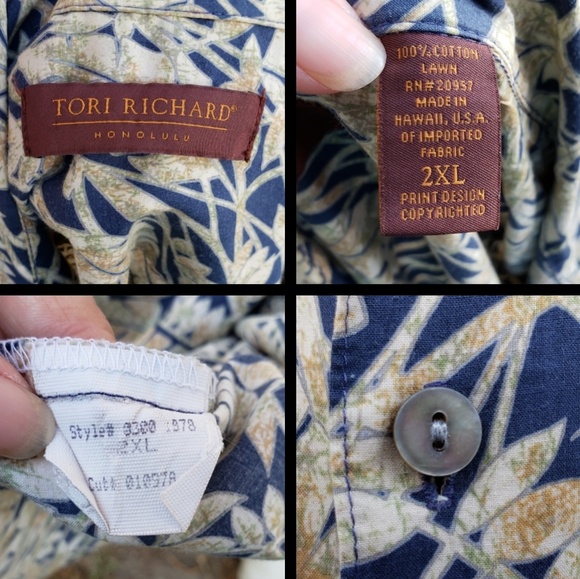 2XL men TORI RICHARD short sleeve button shirt - Picture 8 of 8
